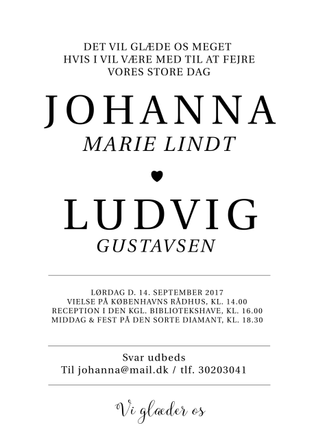 Invitationer - Johanna & Ludvig
